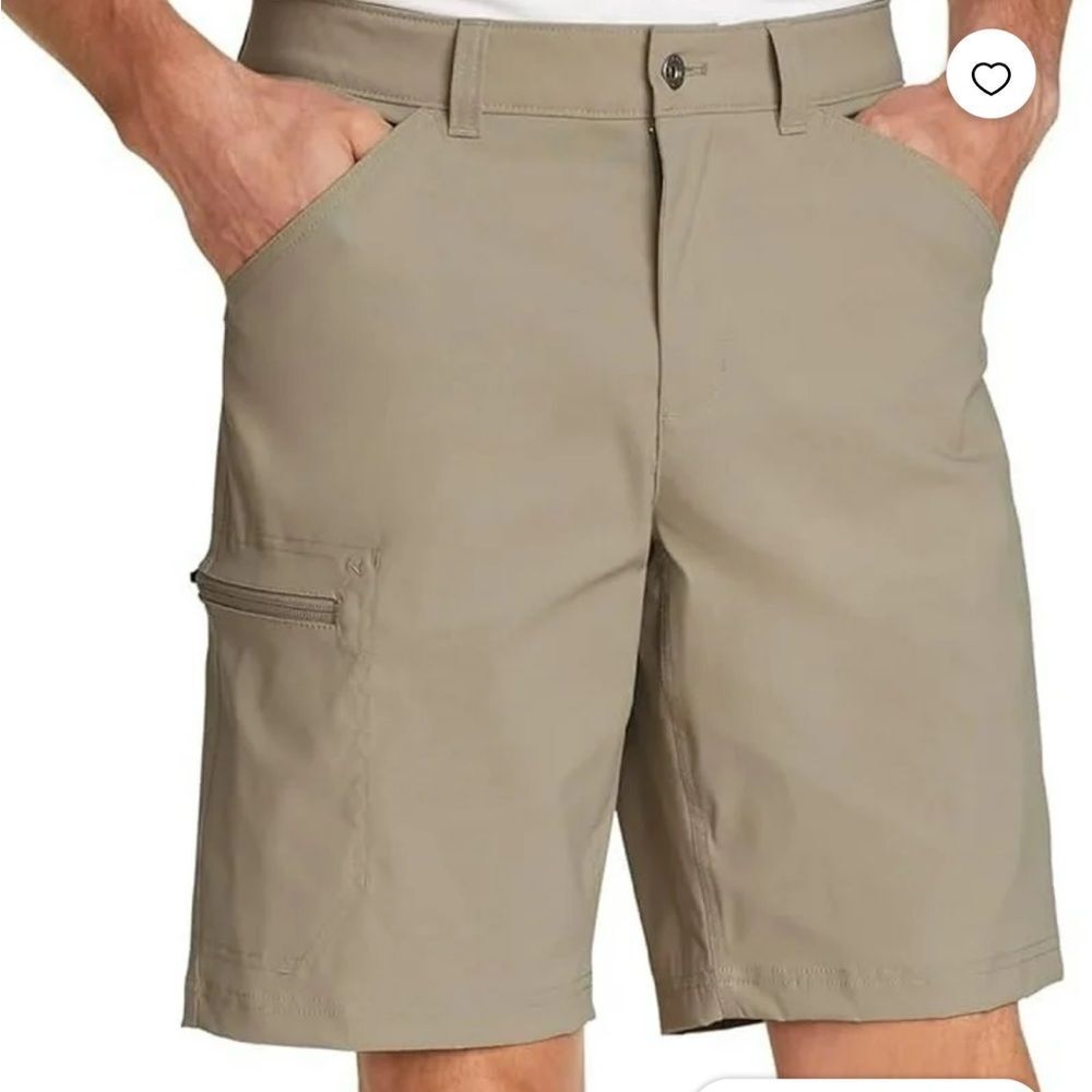 Eddie Bauer Men’s UPF 50+ Classic Fit Stretch Lightweight Tech Short Tan